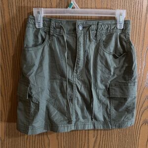 Hollister Green Cargo Mini Skirt